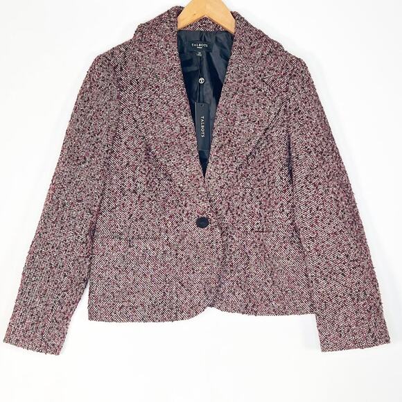 Talbots Jackets & Blazers - Talbots Red Brown Black Tweed Blazer Jacket NWT